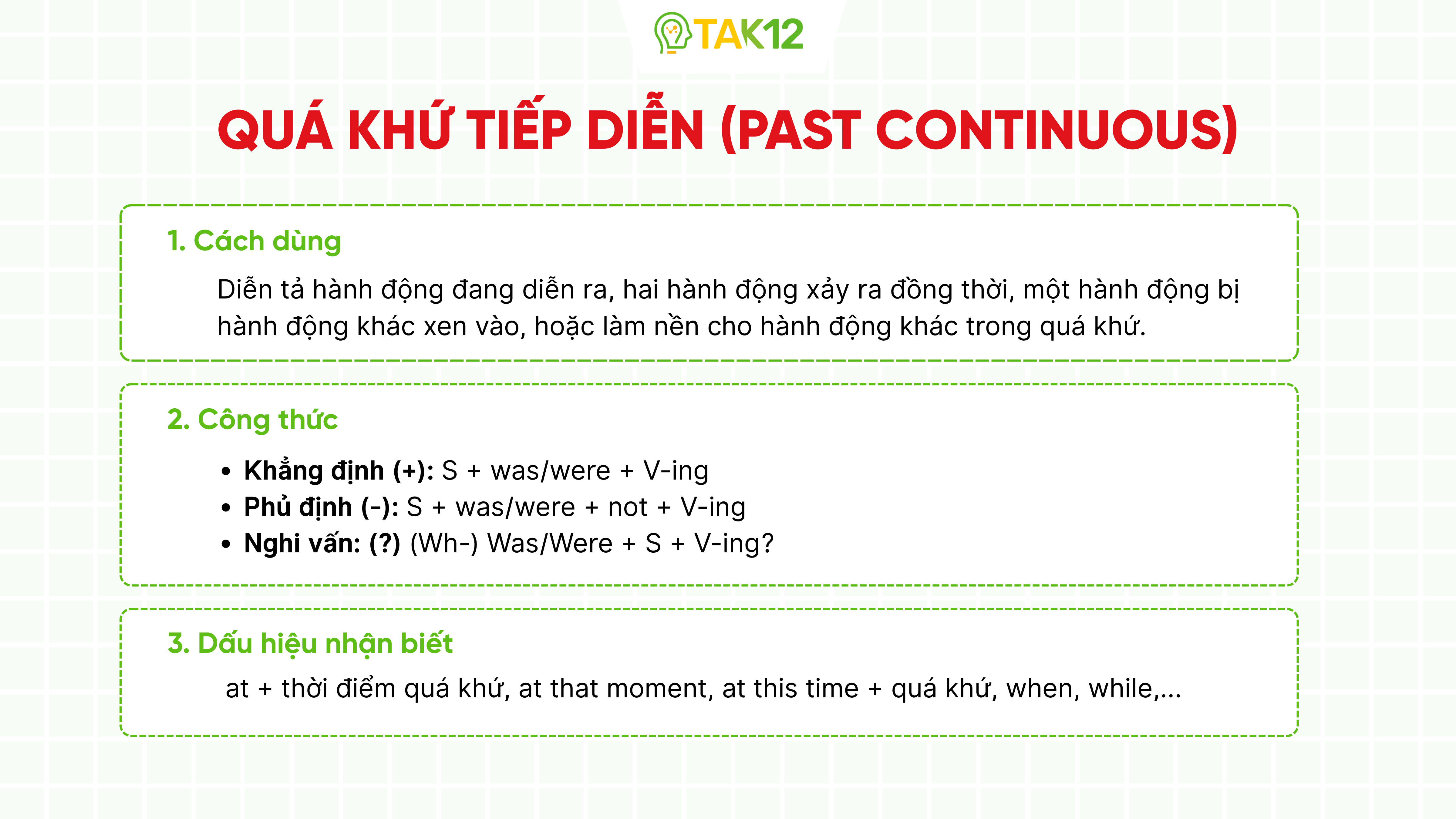 Thì quá khứ tiếp diễn - Past Continuous Tense